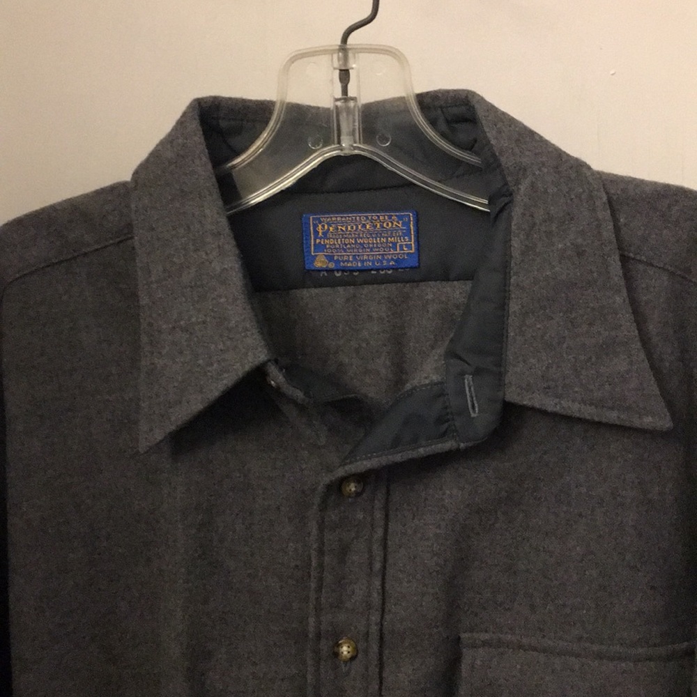 Pendleton wool long sleeve shirt. Large. Gray